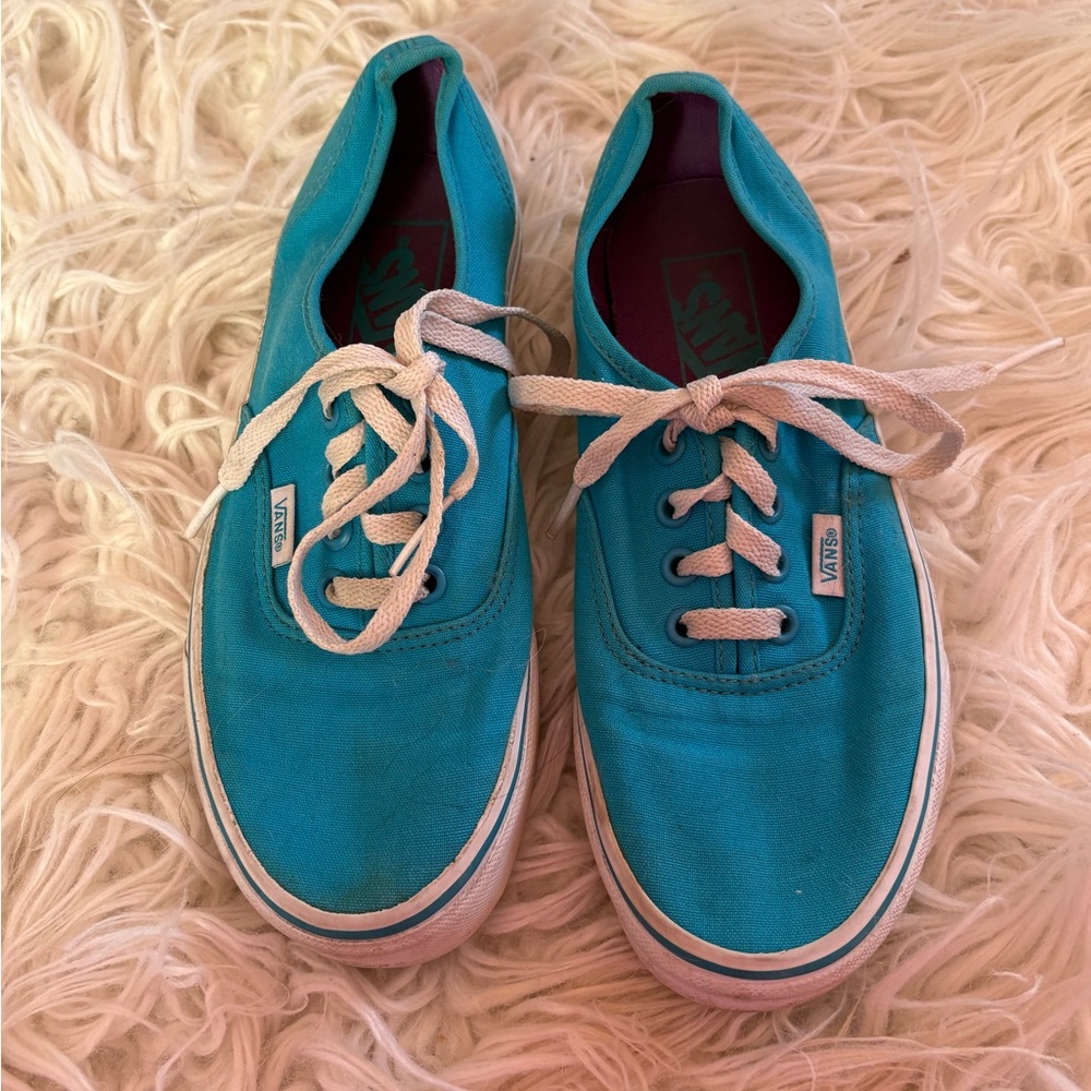 Vans Teal Low Top Sneakers Women’s 6.5 Casual Skate Shoes